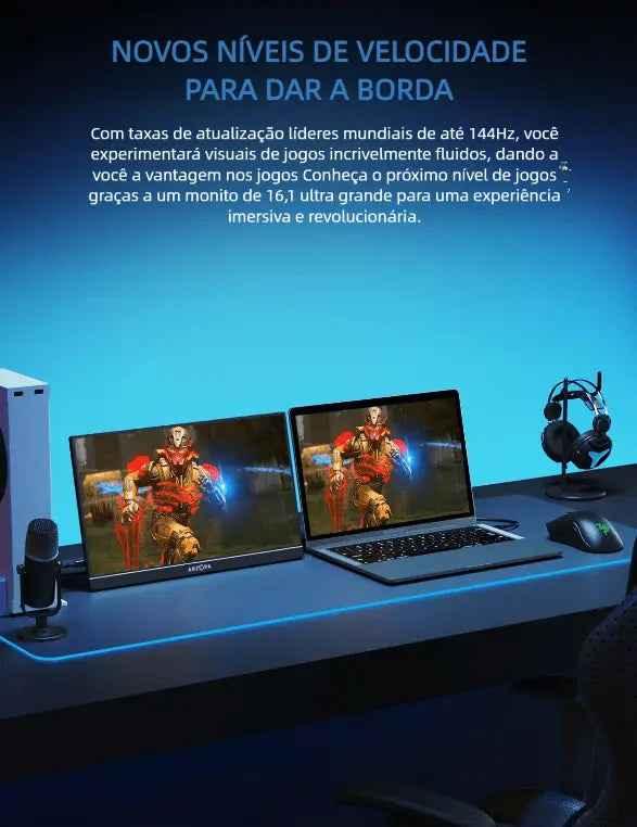 Arzopa Z1FC 144hz Monitor Gamer - 16.1 polegadas 100%sRGB IPS FHD