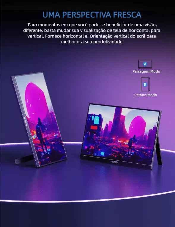 Arzopa Z1FC 144hz Monitor Gamer - 16.1 polegadas 100%sRGB IPS FHD