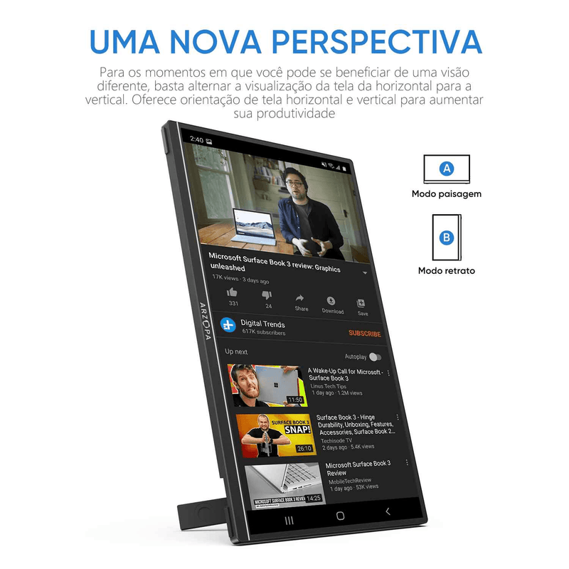 Arzopa A1S Ultrafino Monitor Portátil | 14” FHD 1080P