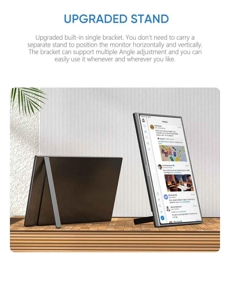 Arzopa A1M 17.3'' Ultrafino Monitor Portátil - 1080P FHD, IPS Tela Extendida