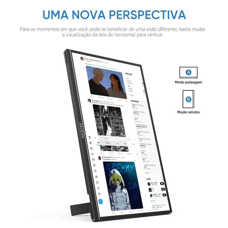 Arzopa Z1RC - 2.5K Monitor Portátil De 16 Polegadas QHD 500nits Com Tela IPS